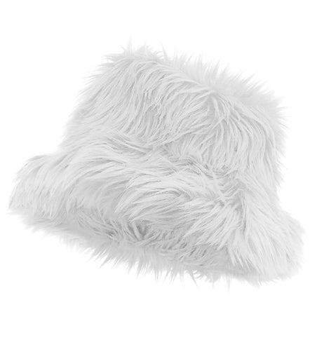 E-Carnavalskleding.nl Bucket hat pluche wit Sem