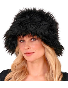 E-Carnavalskleding.nl Bucket hat pluche zwart Finn