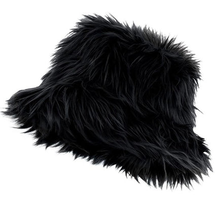 E-Carnavalskleding.nl Bucket hat pluche zwart Finn