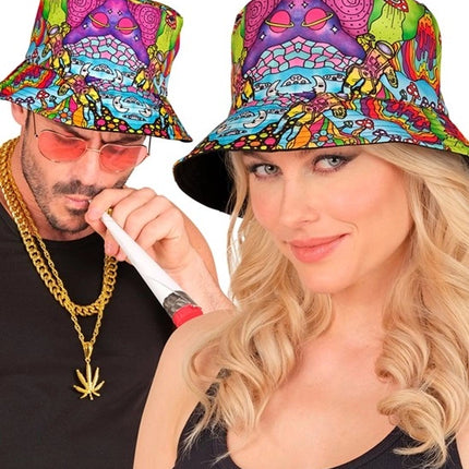 E-Carnavalskleding.nl Bucket hat psychedelisch Jesse