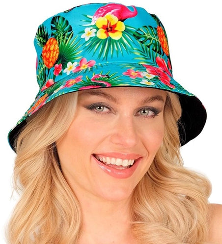 E-Carnavalskleding.nl Bucket hat zomer party blauw kostuum Lotte