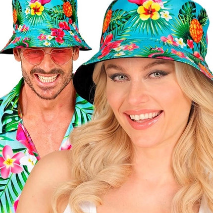 E-Carnavalskleding.nl Bucket hat zomer party blauw kostuum Lotte