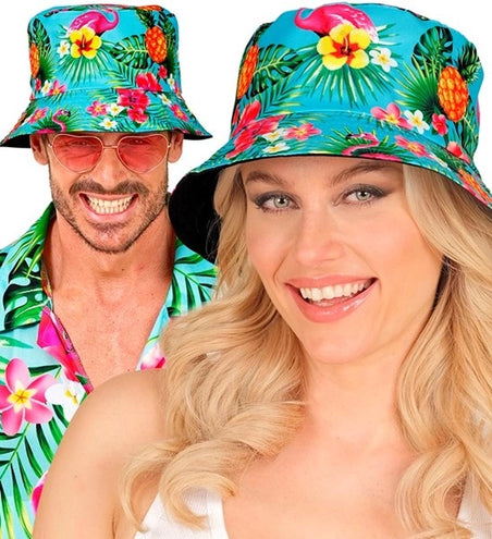 E-Carnavalskleding.nl Bucket hat zomer party blauw kostuum Lotte