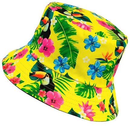 E-Carnavalskleding.nl Bucket hat zomer party geel kostuum Thijs
