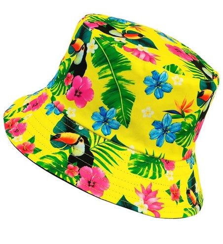 E-Carnavalskleding.nl Bucket hat zomer party geel kostuum Thijs