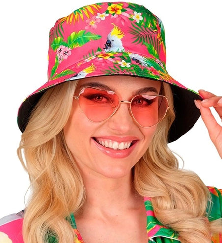 E-Carnavalskleding.nl Bucket hat zomer party roze kostuum Anouk