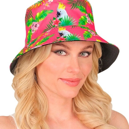E-Carnavalskleding.nl Bucket hat zomer party roze kostuum Anouk