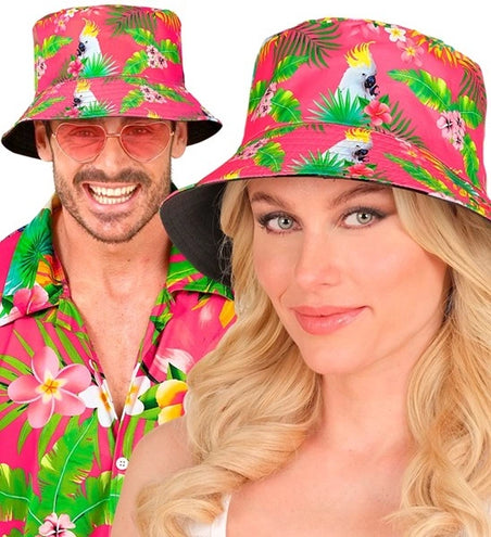E-Carnavalskleding.nl Bucket hat zomer party roze kostuum Anouk