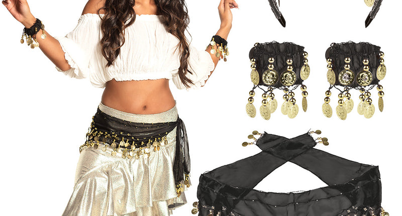 E-Carnavalskleding.nl Buikdanseres verkleedset Belly dance zwart