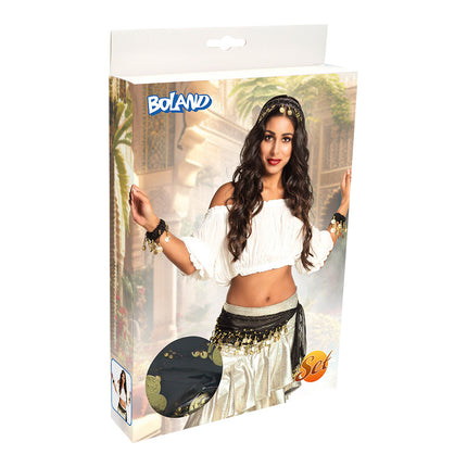 E-Carnavalskleding.nl Buikdanseres verkleedset Belly dance zwart