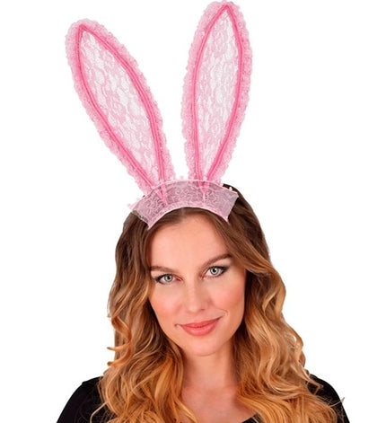 E-Carnavalskleding.nl Bunny oren kant roze
