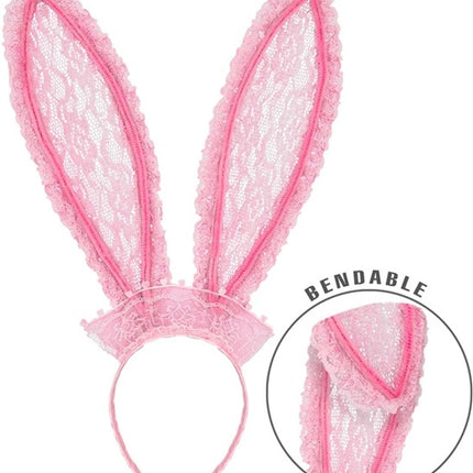 E-Carnavalskleding.nl Bunny oren kant roze