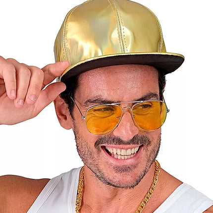 E-Carnavalskleding.nl Cap goud holografisch hoed Isa