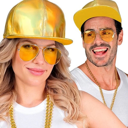 E-Carnavalskleding.nl Cap goud holografisch hoed Isa