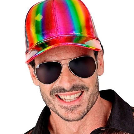 E-Carnavalskleding.nl Cap regenboog holografisch hoed Evi