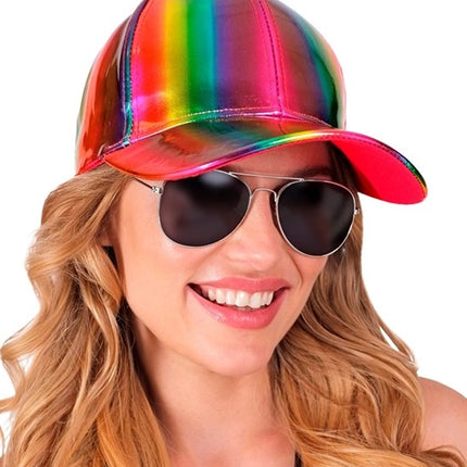 E-Carnavalskleding.nl Cap regenboog holografisch hoed Evi