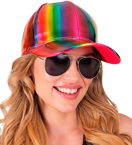 E-Carnavalskleding.nl Cap regenboog holografisch hoed Evi