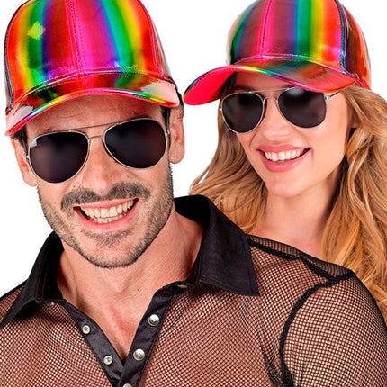 E-Carnavalskleding.nl Cap regenboog holografisch hoed Evi