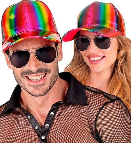 E-Carnavalskleding.nl Cap regenboog holografisch hoed Evi