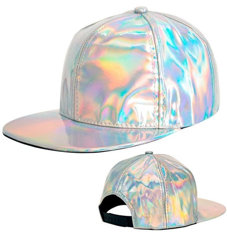 E-Carnavalskleding.nl Cap zilver holografisch hoed Sanne
