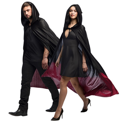 E-Carnavalskleding.nl Cape Fade zwart/rood