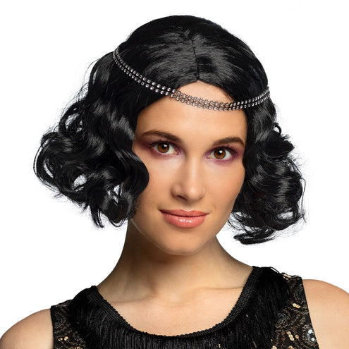 E-Carnavalskleding.nl Charleston pruik Flapper zwart