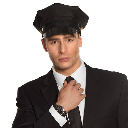 E-Carnavalskleding.nl Chauffeur pet zwart Taxi Tony