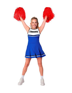 E-Carnavalskleding.nl Cheerleader blauw kostuum Maud dames
