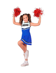 E-Carnavalskleding.nl Cheerleader blauw kostuum Maudje kinderen