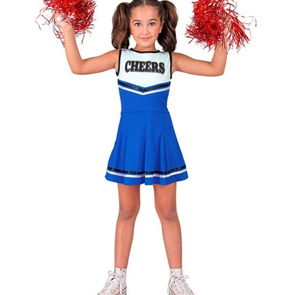 E-Carnavalskleding.nl Cheerleader blauw kostuum Maudje kinderen