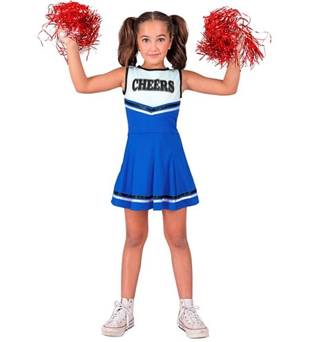 E-Carnavalskleding.nl Cheerleader blauw kostuum Maudje kinderen