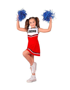 E-Carnavalskleding.nl Cheerleader rood kostuum Lynntje kinderen