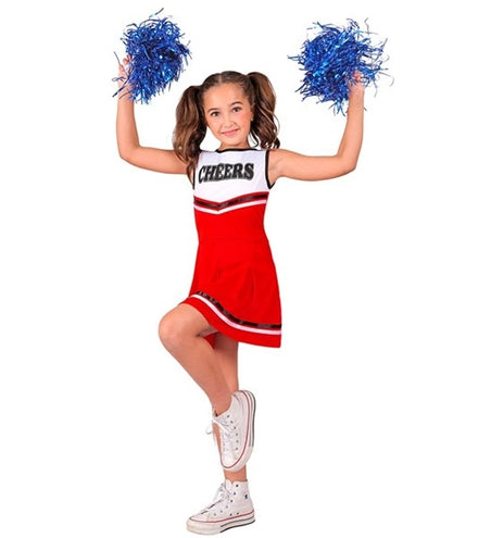 E-Carnavalskleding.nl Cheerleader rood kostuum Lynntje kinderen