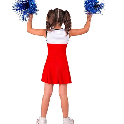 E-Carnavalskleding.nl Cheerleader rood kostuum Lynntje kinderen