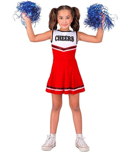 E-Carnavalskleding.nl Cheerleader rood kostuum Lynntje kinderen