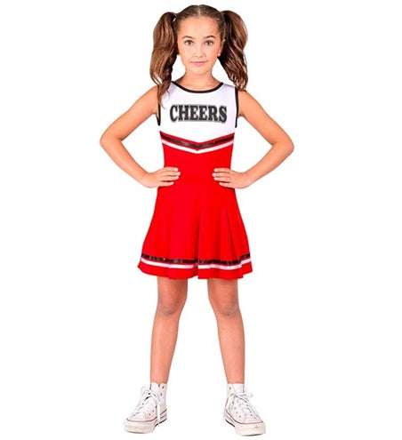 E-Carnavalskleding.nl Cheerleader rood kostuum Lynntje kinderen