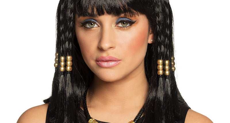 E-Carnavalskleding.nl Cleopatra pruik met kralen