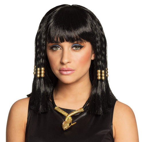 E-Carnavalskleding.nl Cleopatra pruik met kralen