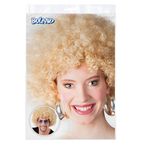E-Carnavalskleding.nl Clown pruik afro krullen Groove blond