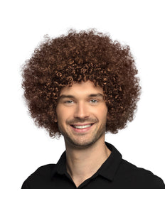 E-Carnavalskleding.nl Clown pruik afro krullen Groove bruin