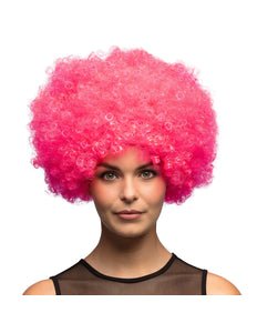 E-Carnavalskleding.nl Clown pruik afro krullen Groove roze