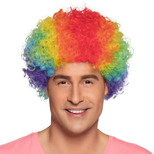 E-Carnavalskleding.nl Clown pruik krullen Pop veelkleurig