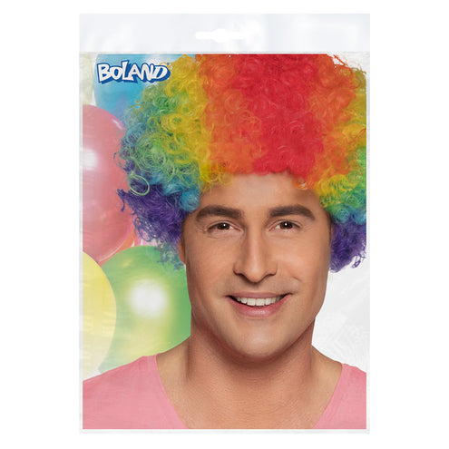 E-Carnavalskleding.nl Clown pruik krullen Pop veelkleurig