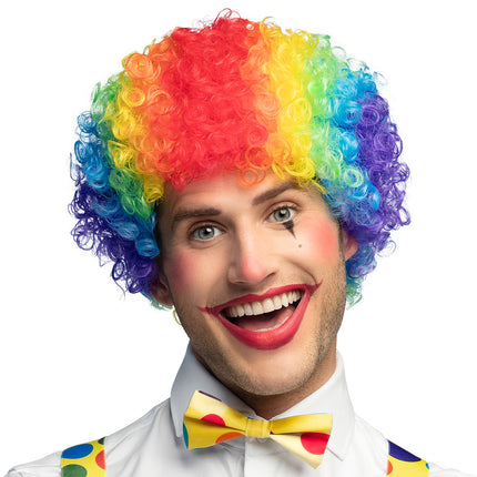 E-Carnavalskleding.nl Clownspruik Curly veelkleurig
