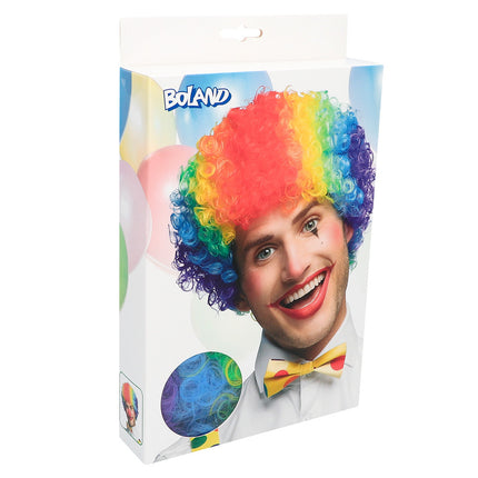 E-Carnavalskleding.nl Clownspruik Curly veelkleurig