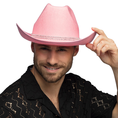 E-Carnavalskleding.nl Cowboy hoed Daisy roze