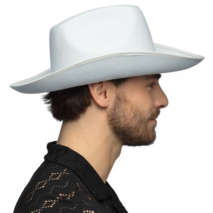 E-Carnavalskleding.nl Cowboy hoed Daisy wit