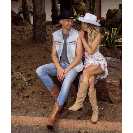 E-Carnavalskleding.nl Cowboy hoed Daisy wit
