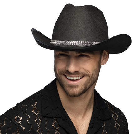 E-Carnavalskleding.nl Cowboy hoed Daisy zwart