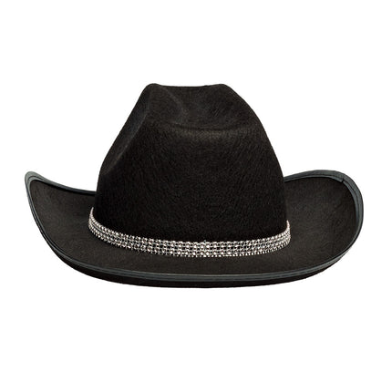 E-Carnavalskleding.nl Cowboy hoed Daisy zwart
